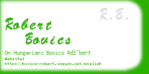 robert bovics business card